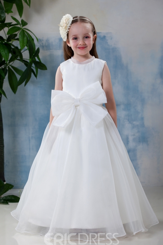 A-line Bateau Knee-Length Flower Girl Dress