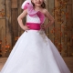 Cute A-line Floral One-shoulder Floor-length Beaded Flower Girl Dress