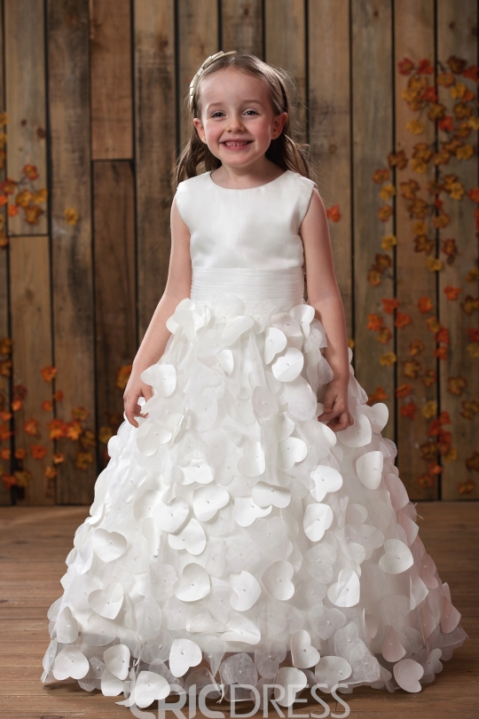 Glorious A-line Jewel Sleeveless Floor-length Flower Girl Dress