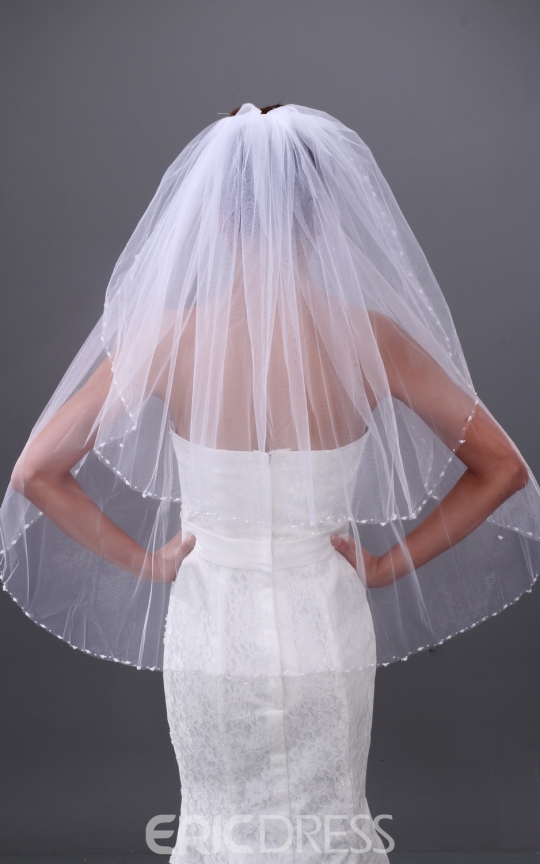 Pretty 2-layer Elbow Wedding Veil